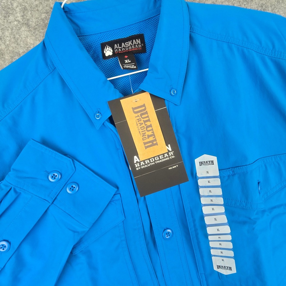 Alaskan Hardgear Duluth Silverstrike Shirt Mens XL Blue‎ Long Sleeve Work NWT